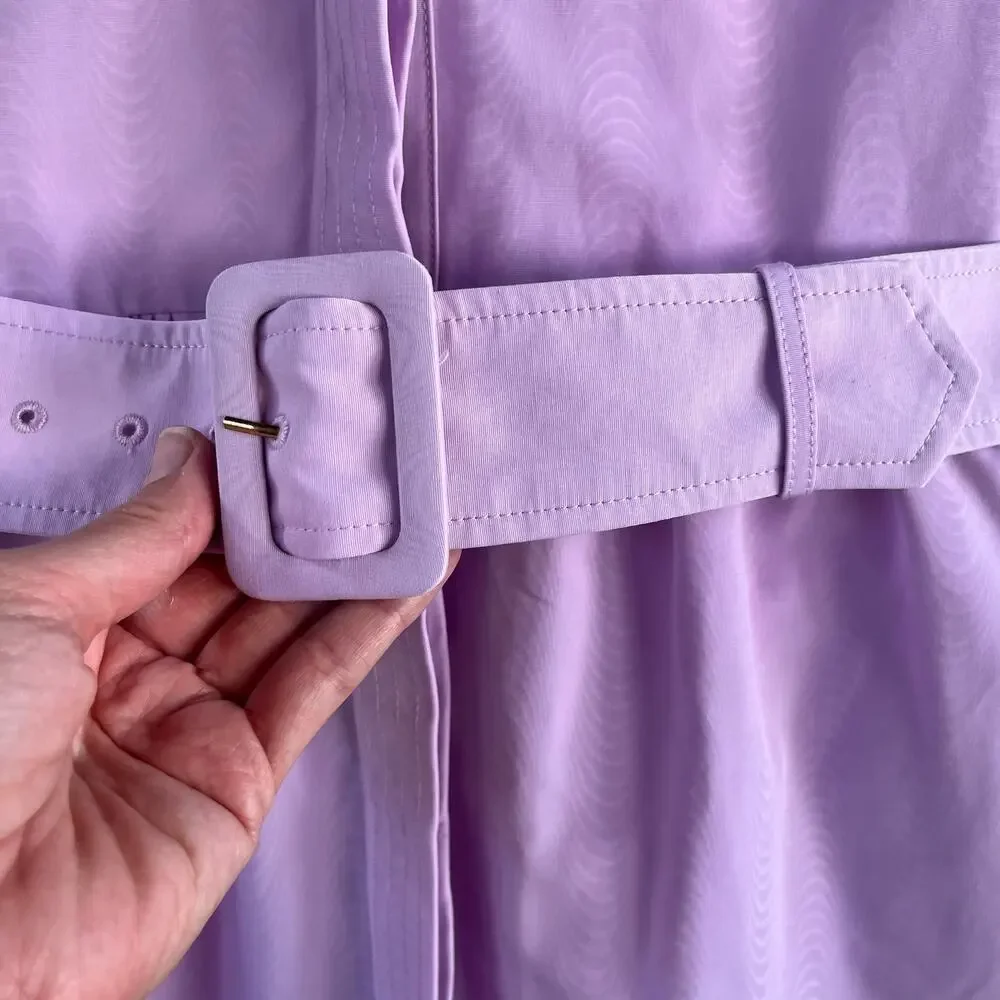 Tuckernuck Lilac Chloe Dress Belted Midi Short Sleeve Size XS